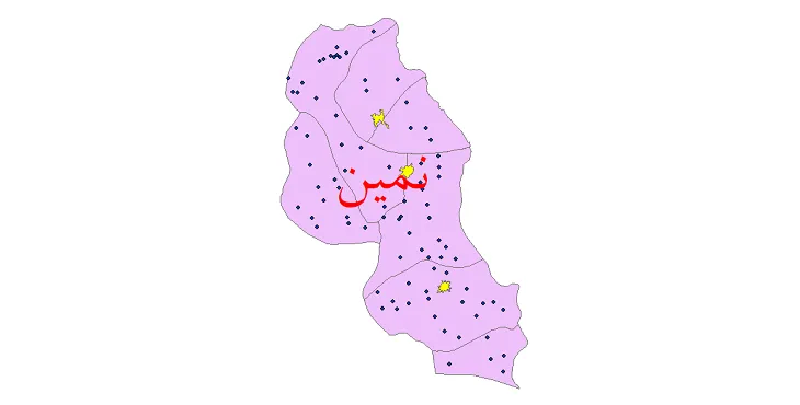 شیپ فایل تقسیمات سیاسی شهرستان نمین + فایل pdf