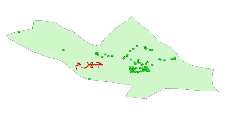 دانلود نقشه شیپ فایل کیفیت آب چاه های شهرستان جهرم