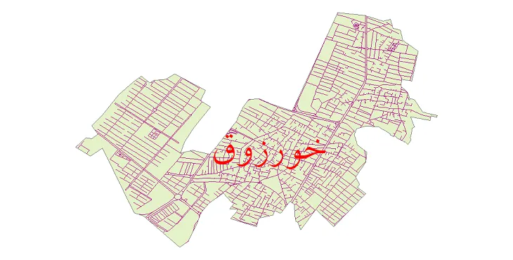 جدیدترین نقشه شیپ فایل شبکه معابر شهر خورزوق + pdf
