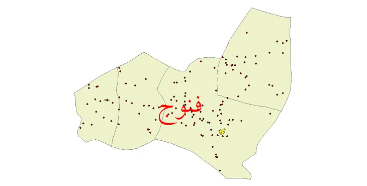 شیپ فایل تقسیمات سیاسی شهرستان فنوج + فایل pdf