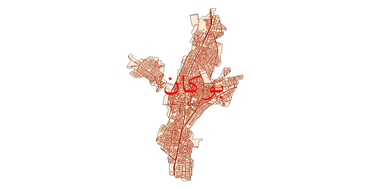 جدیدترین نقشه شیپ فایل شبکه معابر شهر بوکان + pdf