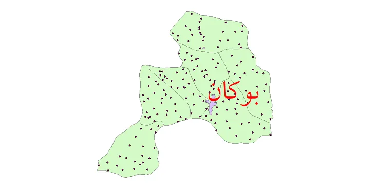 شیپ فایل تقسیمات سیاسی شهرستان بوکان + فایل pdf