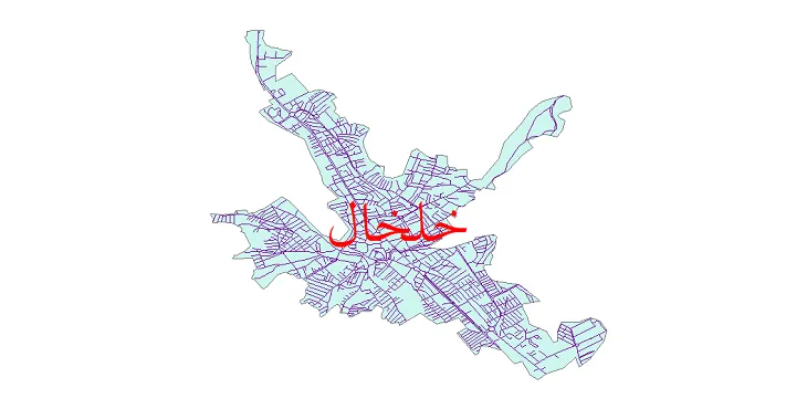 جدیدترین نقشه شیپ فایل شبکه معابر شهر خلخال + pdf