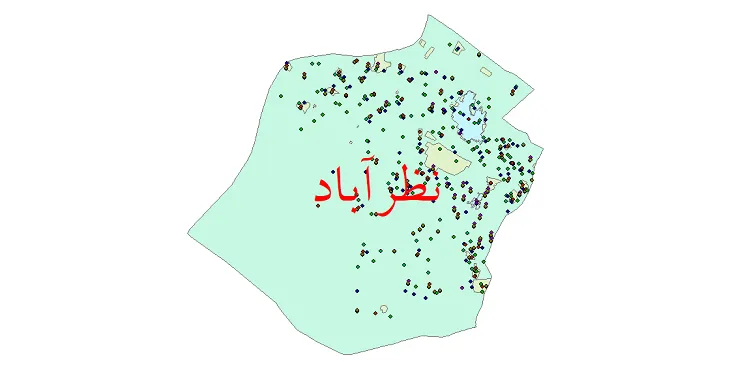 شیپ فایل جمعیت نقاط شهری و روستایی شهرستان نظرآباد از سال 1335 تا 1395