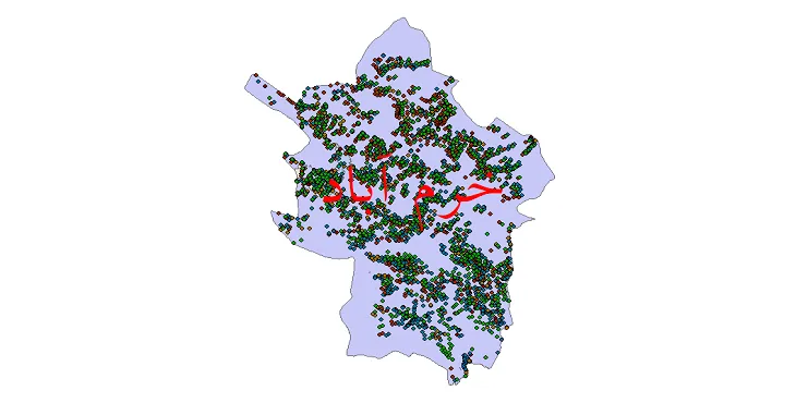 شیپ فایل جمعیت نقاط شهری و روستایی شهرستان خرم آباد از سال 1335 تا 1395