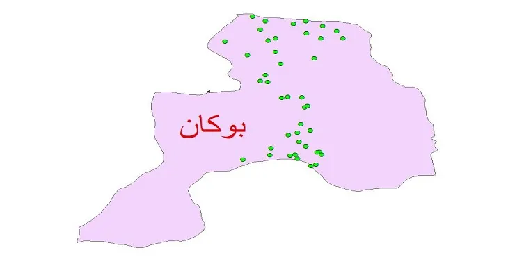 دانلود نقشه شیپ فایل کیفیت آب چاه های شهرستان بوکان
