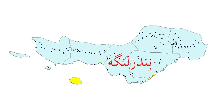 دانلود نقشه شیپ فایل (GIS) تقسیمات سیاسی شهرستان بندرلنگه سال 1400