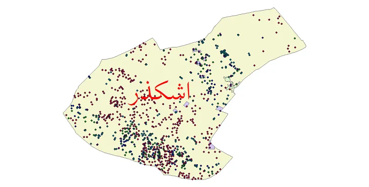 شیپ فایل جمعیت نقاط شهری و روستایی شهرستان اشکذر از سال 1335 تا 1395