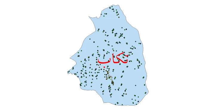 شیپ فایل جمعیت نقاط شهری و روستایی شهرستان تکاب از سال 1335 تا 1395