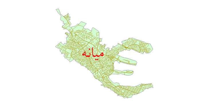 جدیدترین نقشه شیپ فایل شبکه معابر شهر میانه + pdf