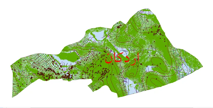 دانلود نقشه های شیپ فایل شهرستان اردکان + کاملترین لایه GIS