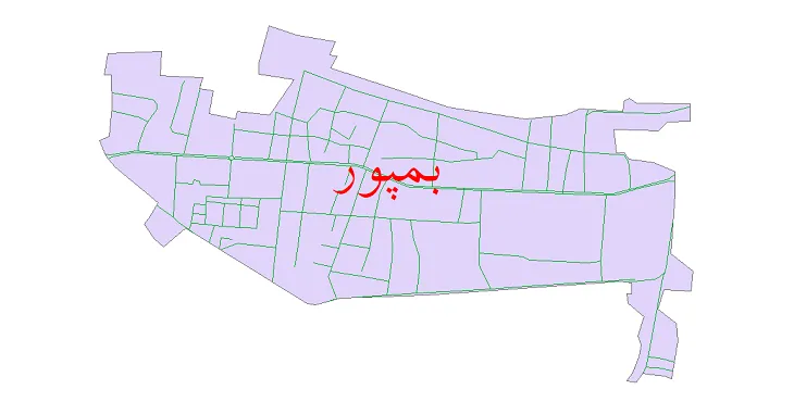 جدیدترین نقشه شیپ فایل شبکه معابر شهر بمپور + pdf