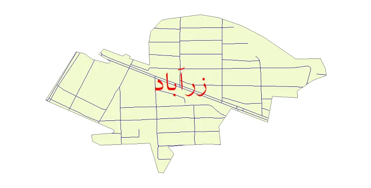 جدیدترین نقشه شیپ فایل شبکه معابر شهر زرآباد + pdf
