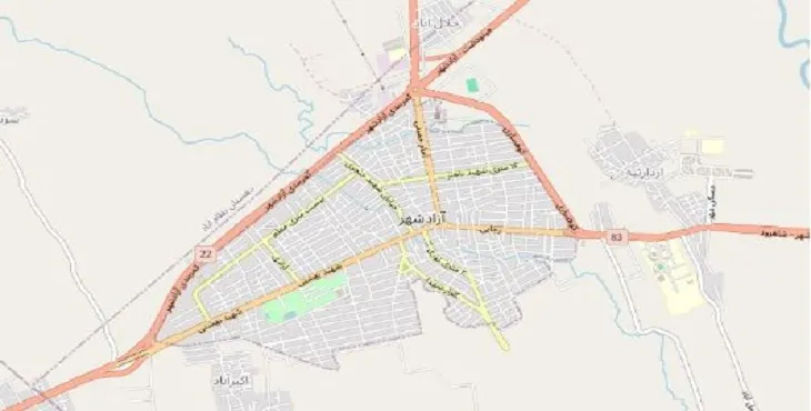 جدیدترین نقشه pdf شهر آزادشهر