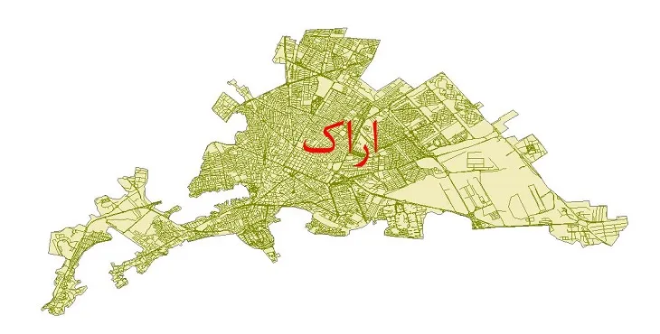 جدیدترین نقشه شیپ فایل شبکه معابر شهر اراک + pdf