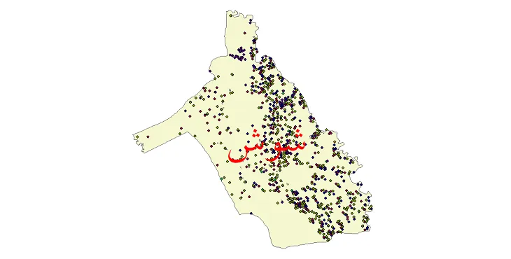 شیپ فایل جمعیت نقاط شهری و روستایی شهرستان شوش از سال 1335 تا 1395