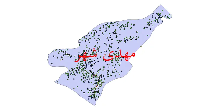 شیپ فایل جمعیت نقاط شهری و روستایی شهرستان مهدی شهر از سال 1335 تا 1395