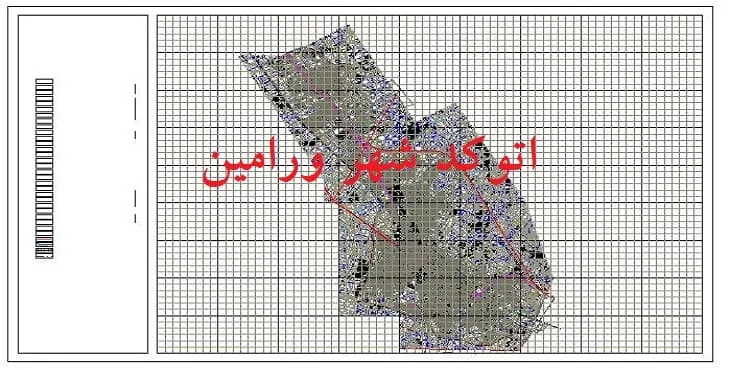 نقشه اتوکد (Autocad) شهر ورامین