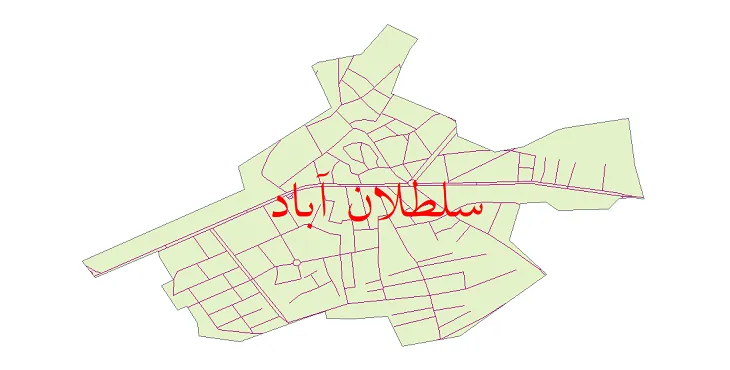 جدیدترین نقشه شیپ فایل شبکه معابر شهر سلطان آباد خوشاب + pdf