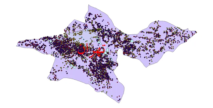 شیپ فایل جمعیت نقاط شهری و روستایی استان تهران از سال 95 تا 35
