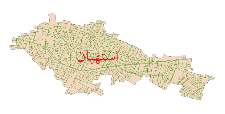 دانلود نقشه شیپ فایل شبکه معابر شهر استهبان