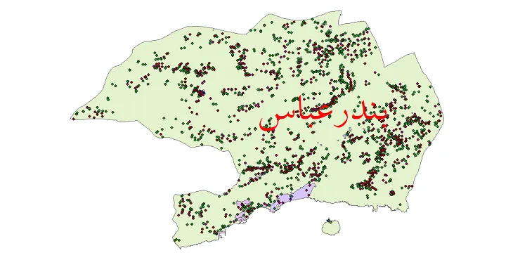شیپ فایل جمعیت نقاط شهری و روستایی شهرستان بندرعباس از سال 1335 تا 1395
