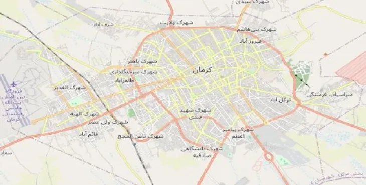جدیدترین نقشه pdf شهر کرمان